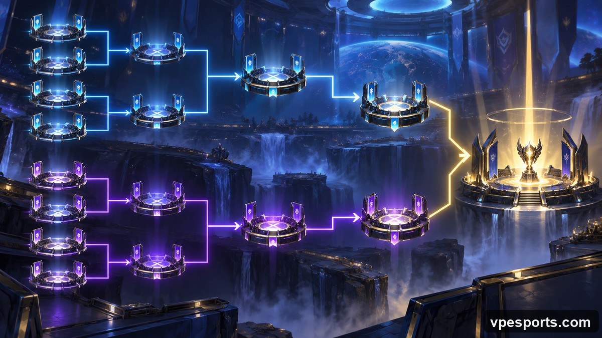 Illustration conceptuelle d’un tableau d’esport à double élimination