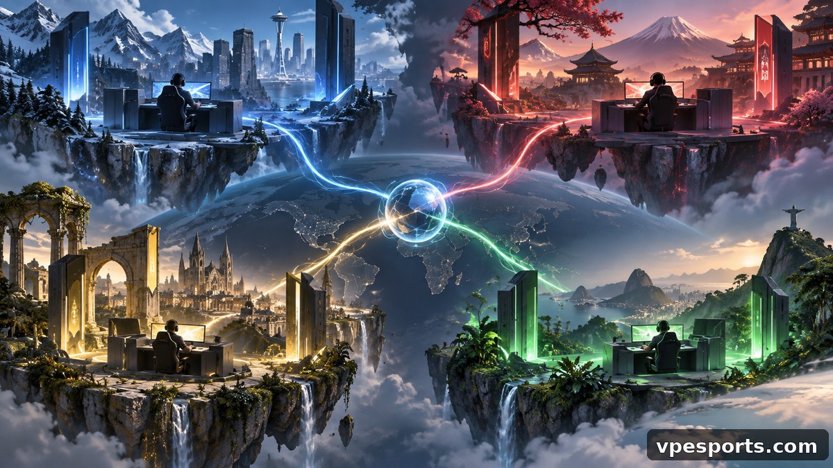 Conceptuele illustratie die de vier VCT-regio's vergelijkt
