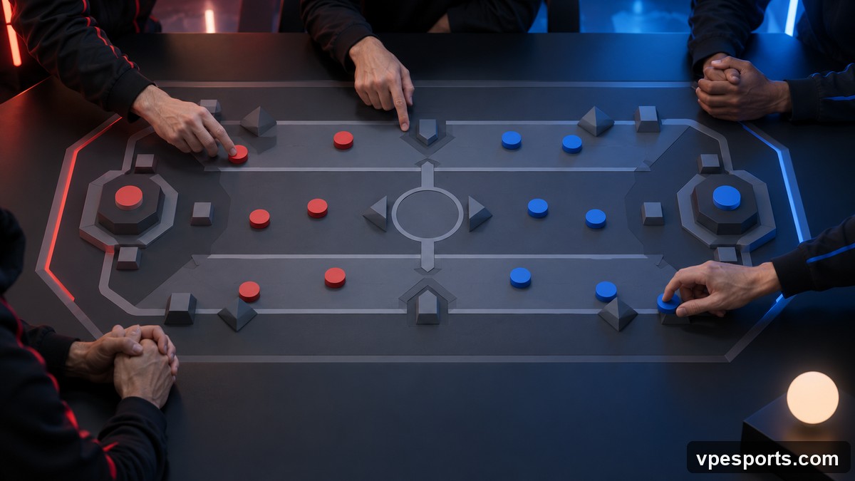 Coaches compare two tactical routes through Group B