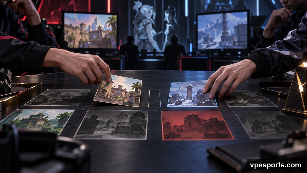 An esports analyst studies a tournament bracket and opponent routes