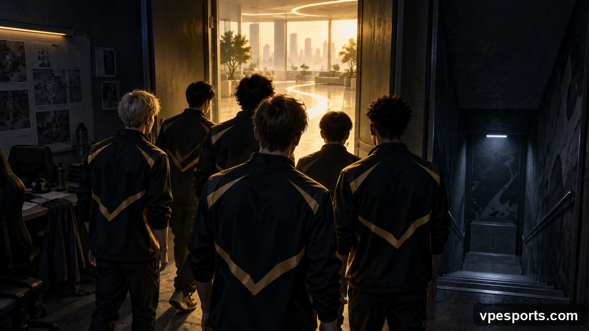 Conceptual illustration of Vitality advancing past G2 to the Champions upper final